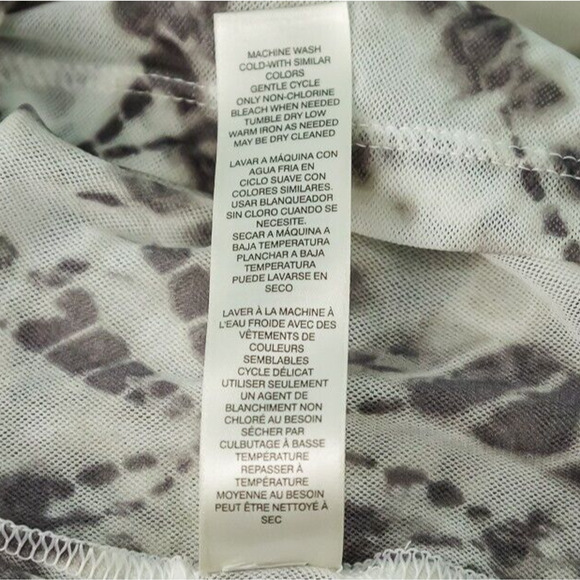 Chico's 3 Size XL Tie Dye Print Button V Neck Long Sleeve Tie Hem Mesh Top - Picture 5 of 6